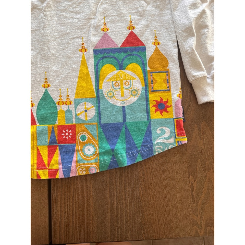 Retired Disney Parks Small World Spirit Jersey Disneyland White Long Sleeve - Picture 2 of 7